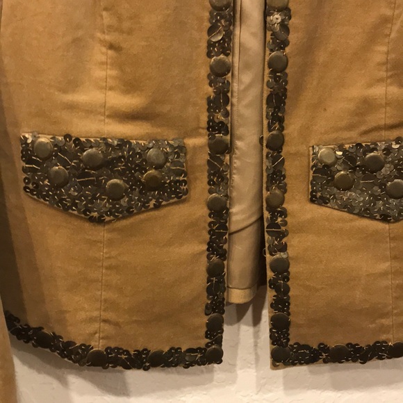 MICHAEL KORS studded embellished blazer bronze 2 - Picture 2 of 8